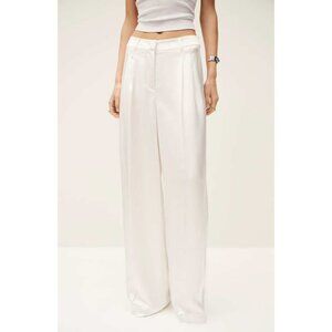 Ba&sh Womens Wide Leg Dress Pants Trousers L White High Waist High Rise